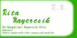 rita mayercsik business card